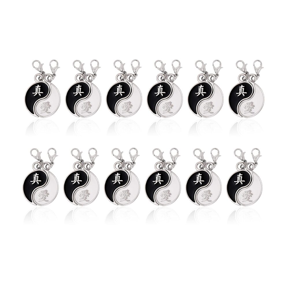 4836 12 Split Chinese Symbol Love Charms for Jewelry Making – True Love
